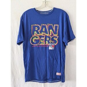 NY Rangers Mitchell & Ness Tailored Fit Blue T-Shirt Men's Size XL